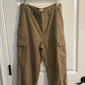 Madewell 100% Cotton Cargo Elastic Ankle Tan Pants